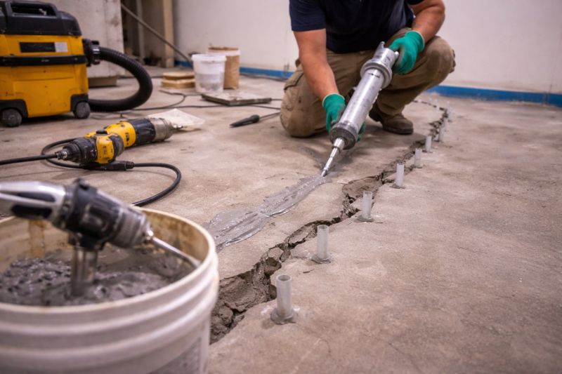 Cracked Basement Floor Repair in Alexandria, VA